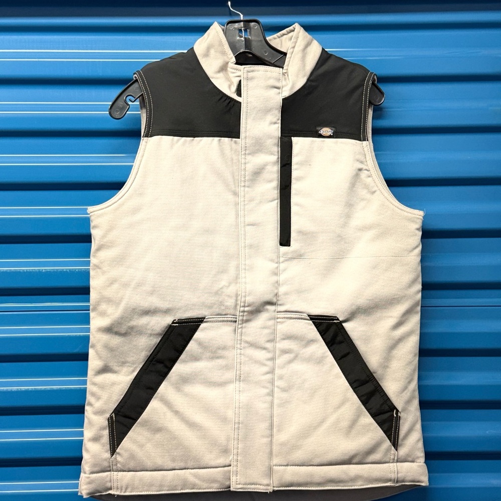 Dickies Insulated Quilted Work Vest Tan Black Men’s Small